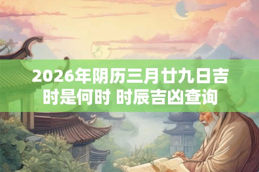2026年阴历三月廿九日吉时是何时 时辰吉凶查询 2026年阴历三月廿九日吉时是何时 时辰吉凶查询