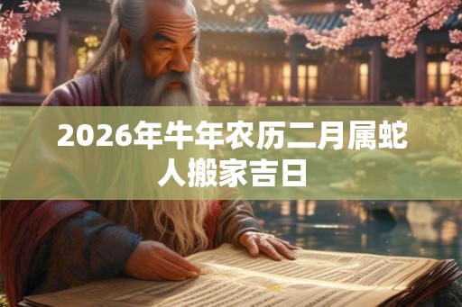 2026年牛年农历二月属蛇人搬家吉日 2026年牛年农历二月属蛇人搬家吉日