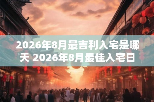2026年8月最吉利入宅是哪天 2026年8月最佳入宅日是哪天