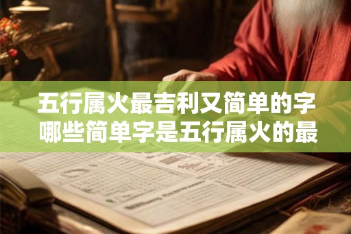 五行属火最吉利又简单的字 哪些简单字是五行属火的最吉利
