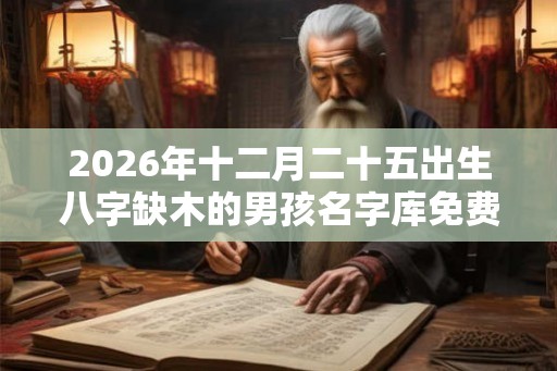2026年十二月二十五出生八字缺木的男孩名字库免费