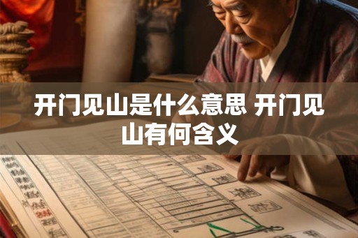 开门见山是什么意思 开门见山有何含义