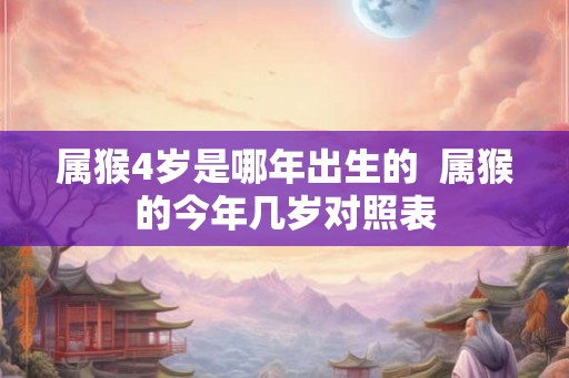 属猴4岁是哪年出生的  属猴的今年几岁对照表
