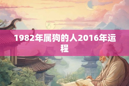 1982年属狗的人2016年运程