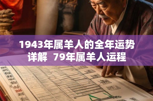1943年属羊人的全年运势详解  79年属羊人运程