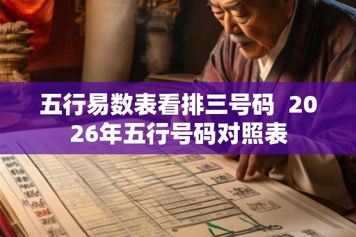 五行易数表看排三号码  2026年五行号码对照表