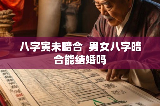八字寅未暗合 男女八字暗合能结婚吗 八字寅未暗合 男女八字暗合能结婚吗