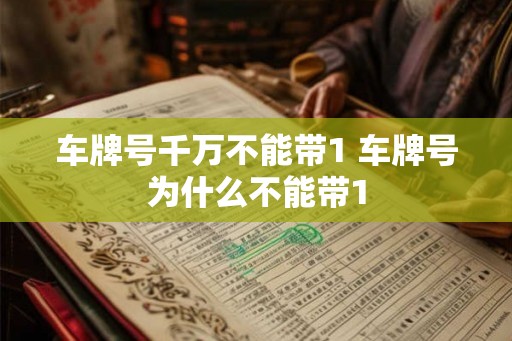 车牌号千万不能带1 车牌号为什么不能带1