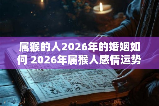 属猴的人2026年的婚姻如何 2026年属猴人感情运势