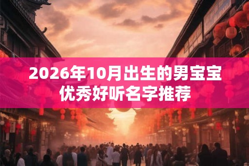 2026年10月出生的男宝宝优秀好听名字推荐