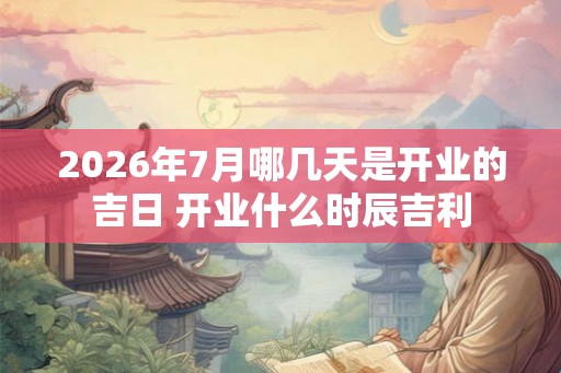 2026年7月哪几天是开业的吉日 开业什么时辰吉利 2026年7月哪几天是开业的吉日 开业什么时辰吉利