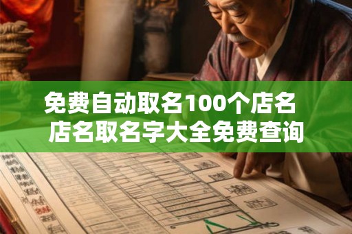 免费自动取名100个店名  店名取名字大全免费查询