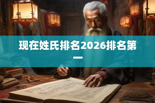现在姓氏排名2026排名第一