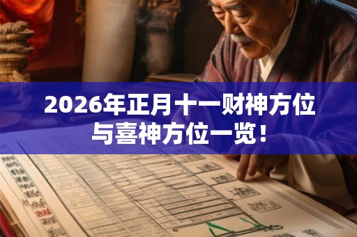 2026年正月十一财神方位与喜神方位一览! 2026年正月十一财神方位与喜神方位一览!