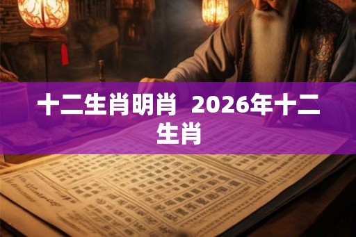 十二生肖明肖  2026年十二生肖