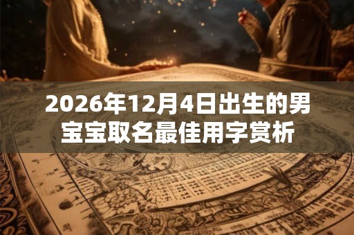 2026年12月4日出生的男宝宝取名最佳用字赏析