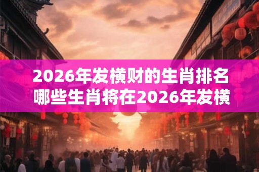 2026年发横财的生肖排名 哪些生肖将在2026年发横财