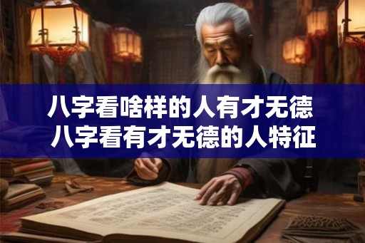 八字看啥样的人有才无德 八字看有才无德的人特征 八字看啥样的人有才无德 八字看有才无德的人特征