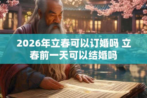 2026年立春可以订婚吗 立春前一天可以结婚吗