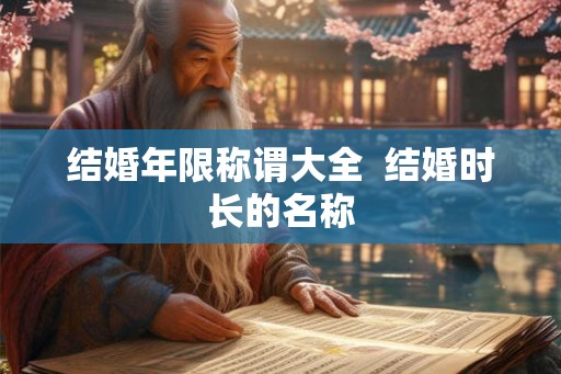 结婚年限称谓大全  结婚时长的名称
