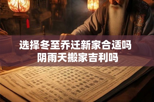选择冬至乔迁新家合适吗 阴雨天搬家吉利吗
