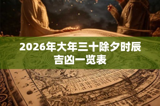 2026年大年三十除夕时辰吉凶一览表