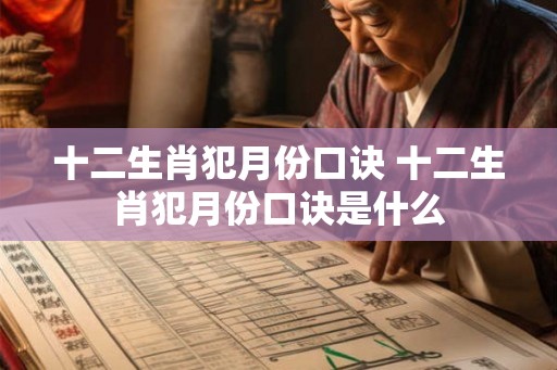 十二生肖犯月份口诀 十二生肖犯月份口诀是什么