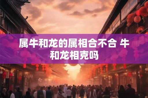 属牛和龙的属相合不合 牛和龙相克吗