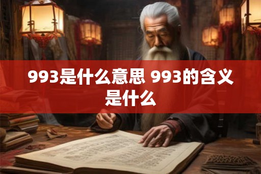 993是什么意思 993的含义是什么