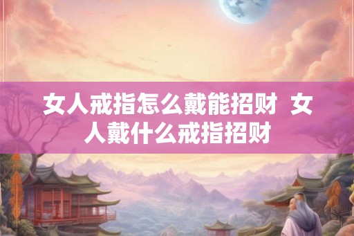 女人戒指怎么戴能招财  女人戴什么戒指招财