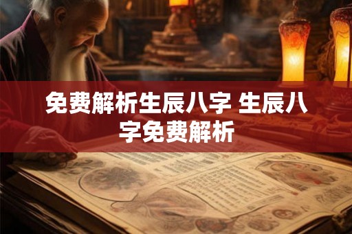 免费解析生辰八字 生辰八字免费解析