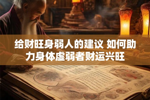 给财旺身弱人的建议 如何助力身体虚弱者财运兴旺