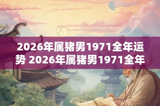 2026年属猪男1971全年运势 2026年属猪男1971全年运势如何