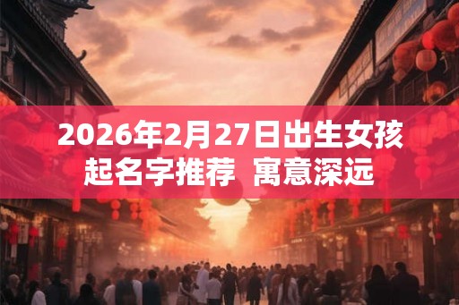 2026年2月27日出生女孩起名字推荐  寓意深远