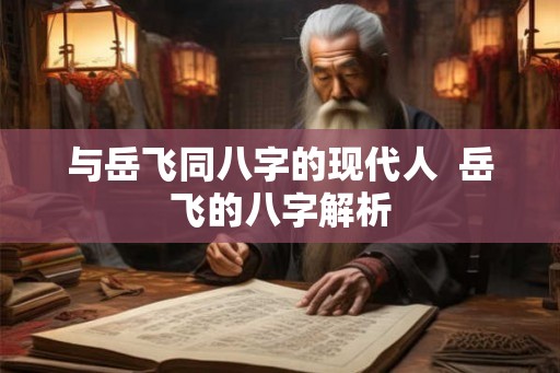 与岳飞同八字的现代人  岳飞的八字解析