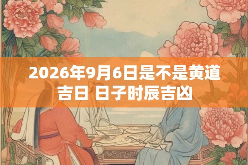 2026年9月6日是不是黄道吉日 日子时辰吉凶