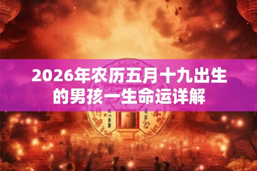 2026年农历五月十九出生的男孩一生命运详解