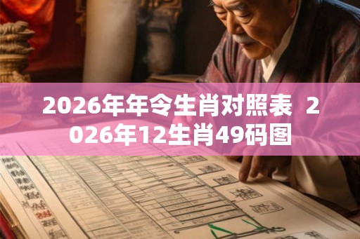 2026年年令生肖对照表  2026年12生肖49码图