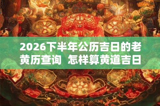 2026下半年公历吉日的老黄历查询  怎样算黄道吉日