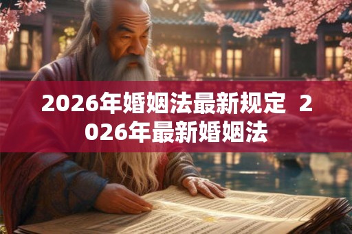 2026年婚姻法最新规定  2026年最新婚姻法