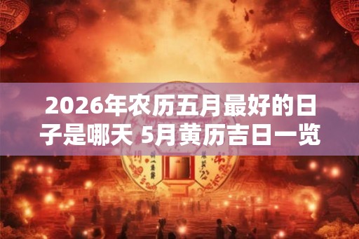 2026年农历五月最好的日子是哪天 5月黄历吉日一览表