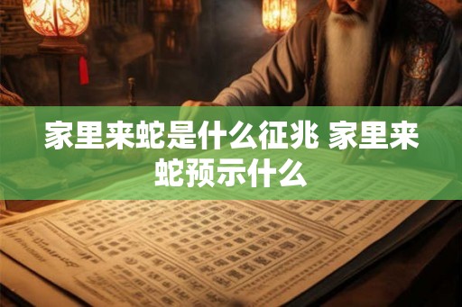 家里来蛇是什么征兆 家里来蛇预示什么