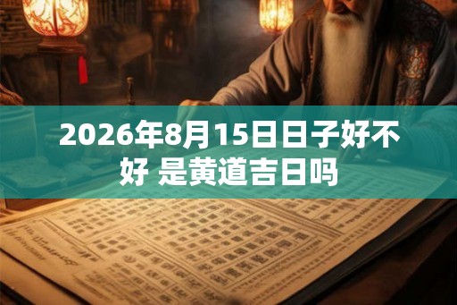 2026年8月15日日子好不好 是黄道吉日吗