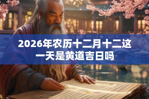 2026年农历十二月十二这一天是黄道吉日吗