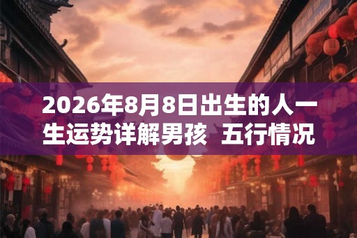 2026年8月8日出生的人一生运势详解男孩  五行情况查询