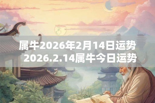 属牛2026年2月14日运势  2026.2.14属牛今日运势