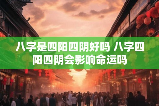 八字是四阳四阴好吗 八字四阳四阴会影响命运吗