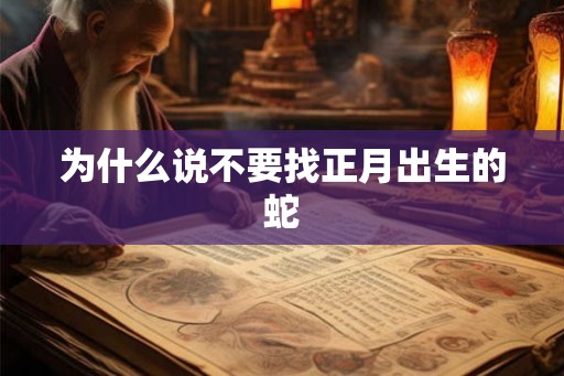 为什么说不要找正月出生的蛇