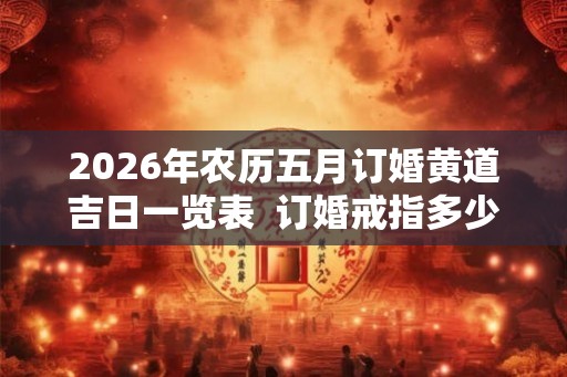 2026年农历五月订婚黄道吉日一览表  订婚戒指多少钱合适