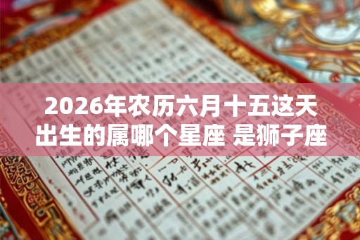 2026年农历六月十五这天出生的属哪个星座 是狮子座吗